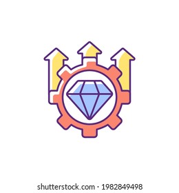 Excellence, high standards RGB color icon. Quality control. Satisfaction level improvement. Core corporate values. Business service with integrity. Project administration. Isolated vector illustration