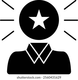 Excellence Icon - Black Filled Style - Meritocracy Theme