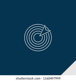 Excellence icon. emblem isolated on dark blue background. excellence icon in outline style for graphic and web design, logo, ui/ux design