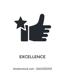 Icono de excelencia estilo glifo. Ilustración vectorial Para El Diseño gráfico