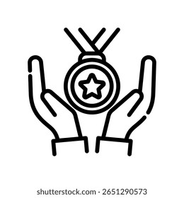 Excellence Icon Line Vector Illustration