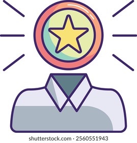 Excellence Icon - Lineal Color Style - Meritocracy Theme