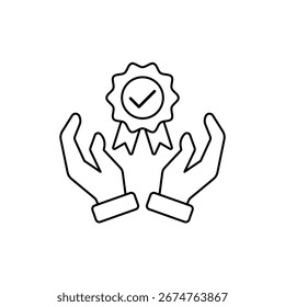 Icono de excelencia Esquema de trazos editable Dibujo de línea EPS