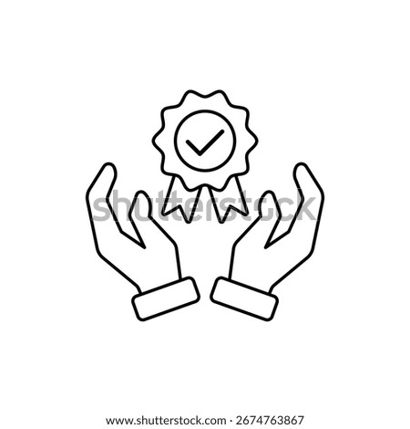 excellence icon outline editable stroke line drawing eps
