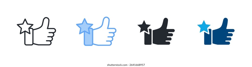 Excellence Icon Set Multiple Style. Design In Outline, Blue, Glyph, Dualtone