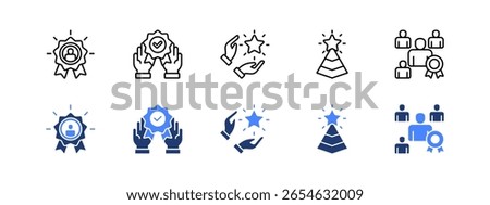Excellence icon sheet white Superior, Exceptional, Top tier, Leadership.