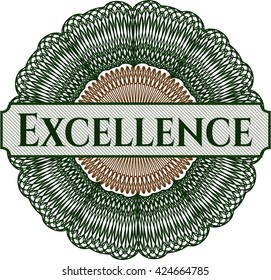Excellence inside a money style rosette