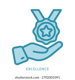 Mini-Illustrationssymbol für Exzellenz. Für moderne Konzeption, Print, UI, UX-Kit, Web- und App-Entwicklung. Vektor in Bezug auf Business Finance, Management und mehr