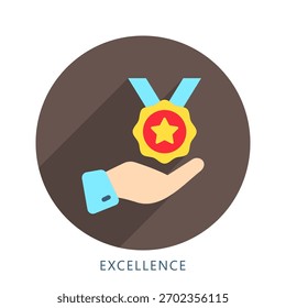 Icono de ilustración de excelencia mini. Uso Para El Concepto Moderno, Impresión, Ui, Ux Kit, Web Y Desarrollo De App. Vector Relacionado Con Finanzas De Negocios, Administración Y Más