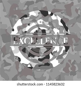 Excellence on grey camouflage texture