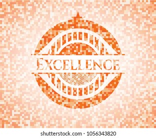 Excellence orange mosaic emblem