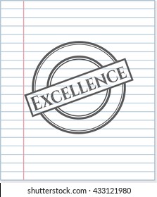 Excellence pencil strokes emblem