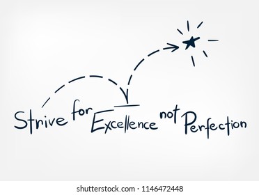 excellence perfection doodle vector hand drawn word lettering simple