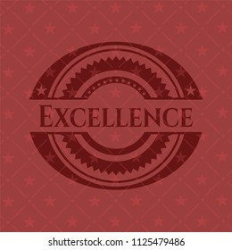 Excellence retro style red emblem