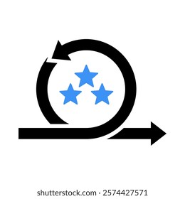 Excellence Ring Icon – Stars Representing Quality and Outstanding Performance.