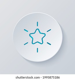 Excelencia, estrella brillante, 5 tarifas. Cortar círculo con capas grises y azules. Estilo de papel