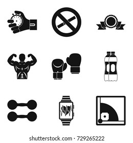 Excellence in sport icons set. Simple set of 9 excellence in sport vector icons for web isolated on white background