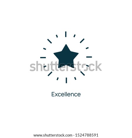 Excellence star vector premium line icon. Sertificate stamp quality star mark service. Сток-фото © 