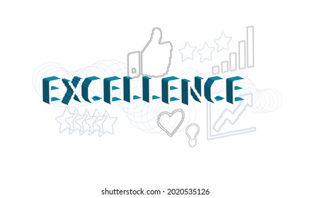excellence vector abstract concept word design symbol cloud