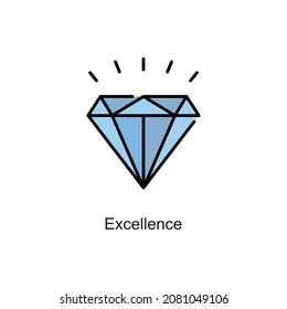 Icono de contorno de relleno vectorial de excelencia. Pixel Perfecto. Para móvil y web. ilustración de stock