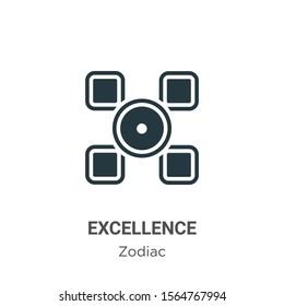 Excellence vector icon on white background. Flat vector excellence icon symbol sign from modern zodiac collection for mobile concept and web apps design.