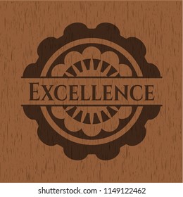 Excellence vintage wood emblem