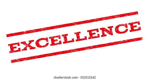 Excellence watermark stamp. Text caption between parallel lines with grunge design style. Rubber seal stamp with unclean texture. Vector red color ink imprint on a white background.