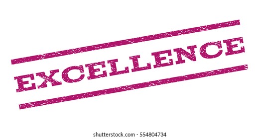 Excellence watermark stamp. Text tag between parallel lines with grunge design style. Rubber seal stamp with unclean texture. Vector purple color ink imprint on a white background.