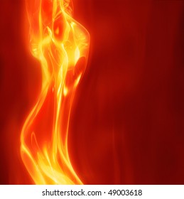 excellent abstract art image depicting  glowing female body fire theme