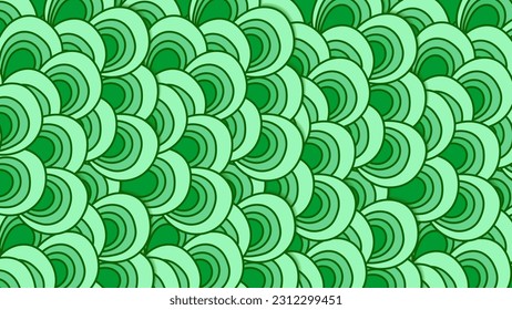 Excellent abstract green background with doodle lines. Vector illustration