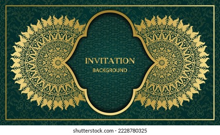 Excellent beautiful mandala style greeting and invitation card. Royal ornamental mandala design background. Invitation, Wedding card, Diwali, India, Indian, Arabic, Damask, Turkish, Dubai,