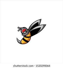 Excellent bee mascot design vector