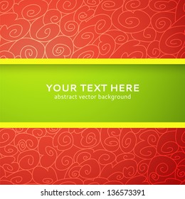 Excellent bright background. Vector illustration for your stylish design. Rich fine greeting card, fresh postcard with wave ornament, clear attractive element for menu and invitation.
