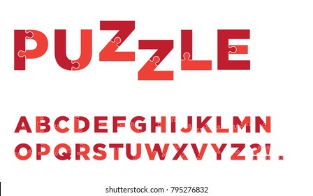 Excellent And Business Alphabet Puzzle Creative Font Set