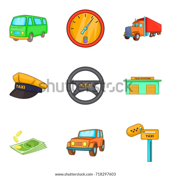 Excellent driver\
icons set. Cartoon set of 9 excellent driver vector icons for web\
isolated on white\
background