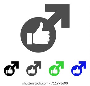 Excellent Erection Symbol icon. Vector illustration style is a flat iconic excellent erection symbol symbol with black, grey, green, blue color versions. Designed for web and software interfaces.