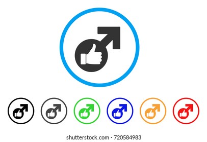 Excellent Erection Symbol rounded icon. Style is a flat excellent erection symbol grey symbol inside light blue circle with black, gray, green, blue, red, orange color versions.