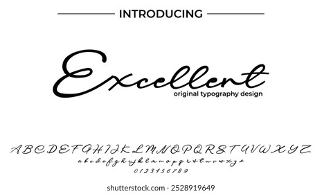 Excellent Font Stylish brush painted an uppercase vector letters, alphabet, typeface