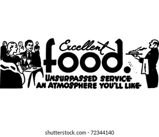 Excellent Food - Retro Ad Art Banner