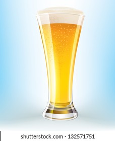 Excellent Glass of Beer with Drops