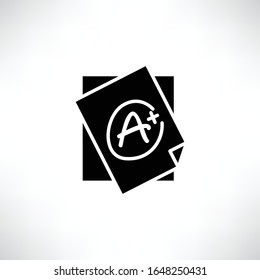 excellent grade result, exam or academic result icon vector