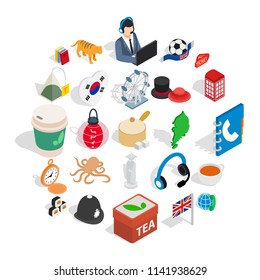 Excellent health icons set. Isometric set of 25 excellent health vector icons for web isolated on white background