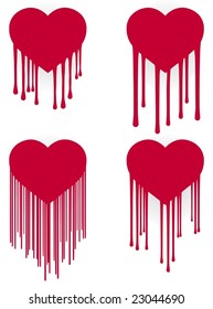excellent high quality red heart drips vector illustration for your design