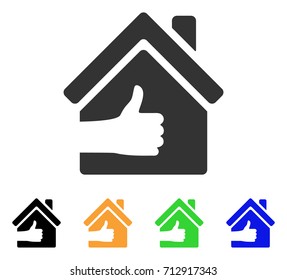 Excellent House icon. Vector illustration style is a flat iconic excellent house symbol with black, gray, green, blue, yellow color versions. Designed for web and software interfaces.