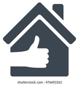 Excellent House icon. Vector style is flat iconic symbol, smooth blue color, white background.