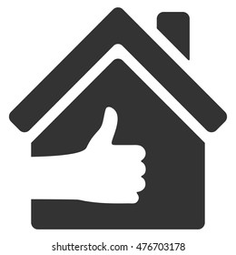 Excellent House icon. Vector style is flat iconic symbol, gray color, white background.