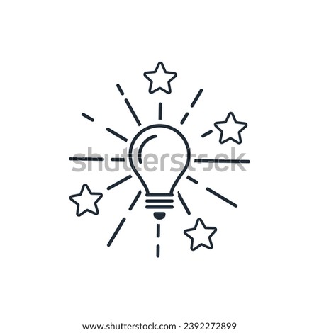 Excellent idea. Vector linear illustration icon isolated on white background.