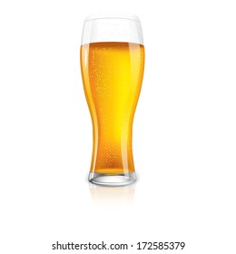 Excellent Isolated glass of beer with drops. Vector illustration