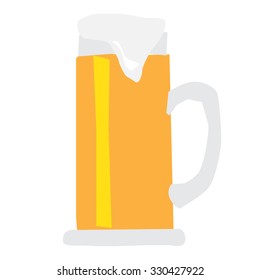 Excellent isolated glass of beer. Vector illustration.