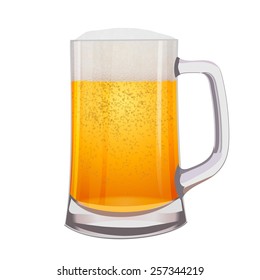 Excellent Isolated mug of beer on white. Vector illustration 